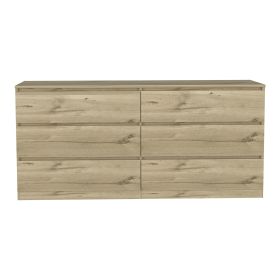 6 Drawer Double Dresser Tronx, Bedroom, Light Oak / White