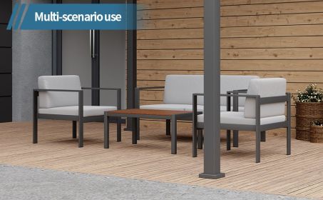 Aluminum Modern 4 Piece Sofa Seating Group For Patio Garden Outdoor